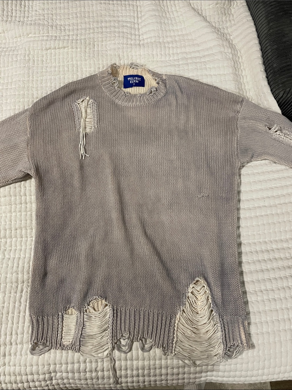 Aelfric Eden Distressed Knit Cardigan — Light Taupe